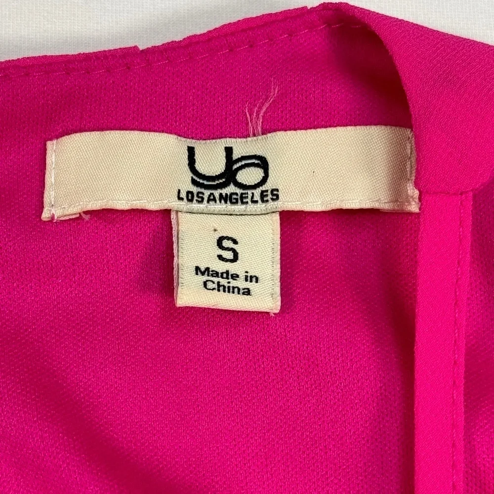Ya Los Angeles Sleeveless Romper Womens Size Small Hot Pink Pockets Open Back - Picture 3 of 12